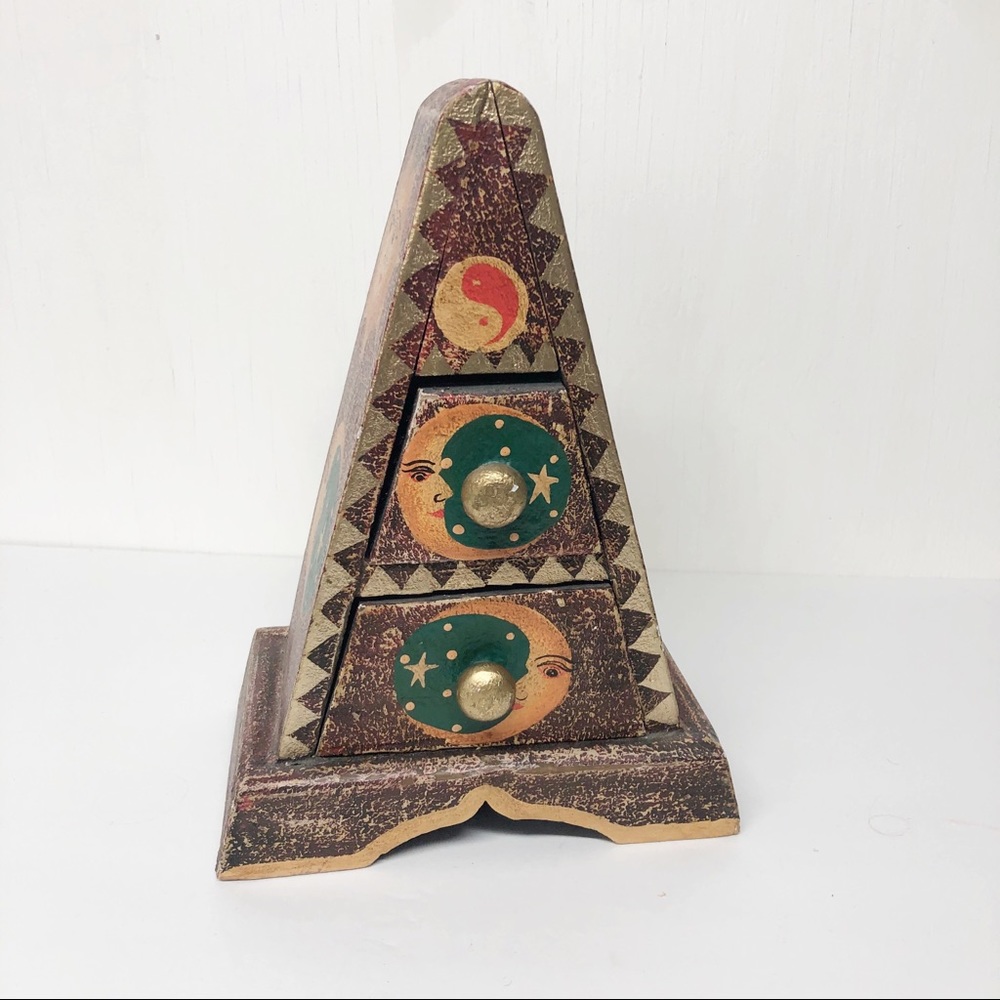 Celestial Pyramid Cabinet Jewelry Box Drawers